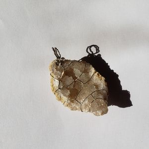 Beautiful wire wrapped geode pendant, charms, NWOT